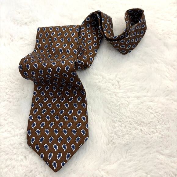 BROOKS BROTHERS IRREGULAR Men's Paisley 100% Silk Tie Made in USA - Picture 2 of 3